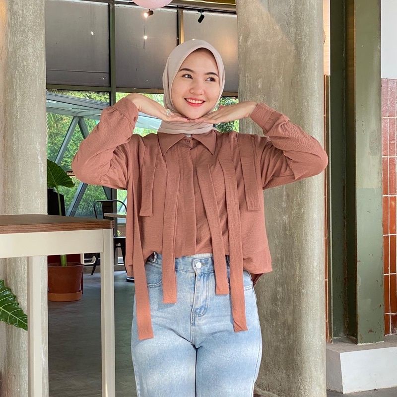 BEFAST - ZRX OOTD Blouse CEVI / BINA SHIRT / ATASAN WANITA TERBARU KEKINIAN / Pakaian Kekinian Remaja Wanita / Blouse Model Terbaru / Atasan Lengan Panjang / Fashion Wanita Casual / Outfit Wanita Hijab / Blouse Unik Trendy / Terlaris