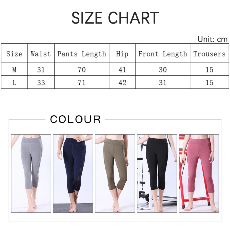 Yoga Legging Celana Olahraga Wanita High Waist Pants Polos Gym Fitness Yoga Running Sport KZ865