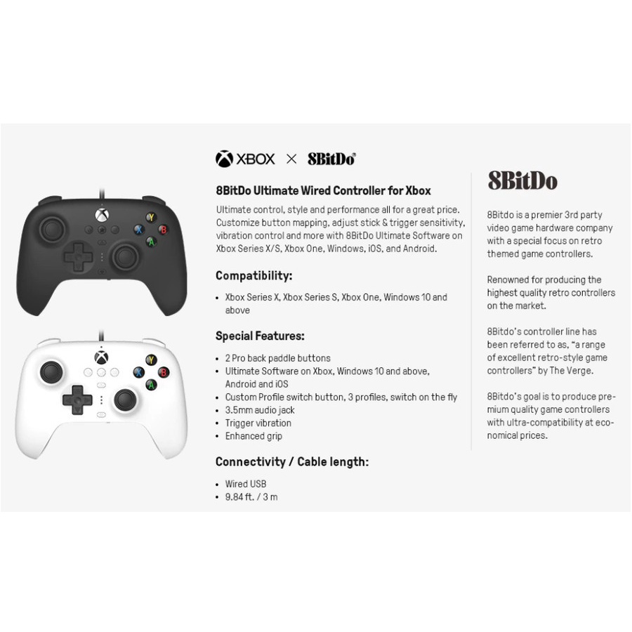 8Bitdo Ultimate Controller Bluetooth Gamepad Wired Joystick Wireless PC Android Xbox Windows