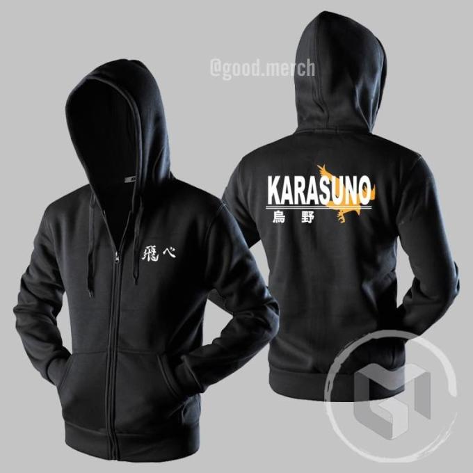 Jaket Pria Karasuno Haikyuu Anime Sweater Distro Polos