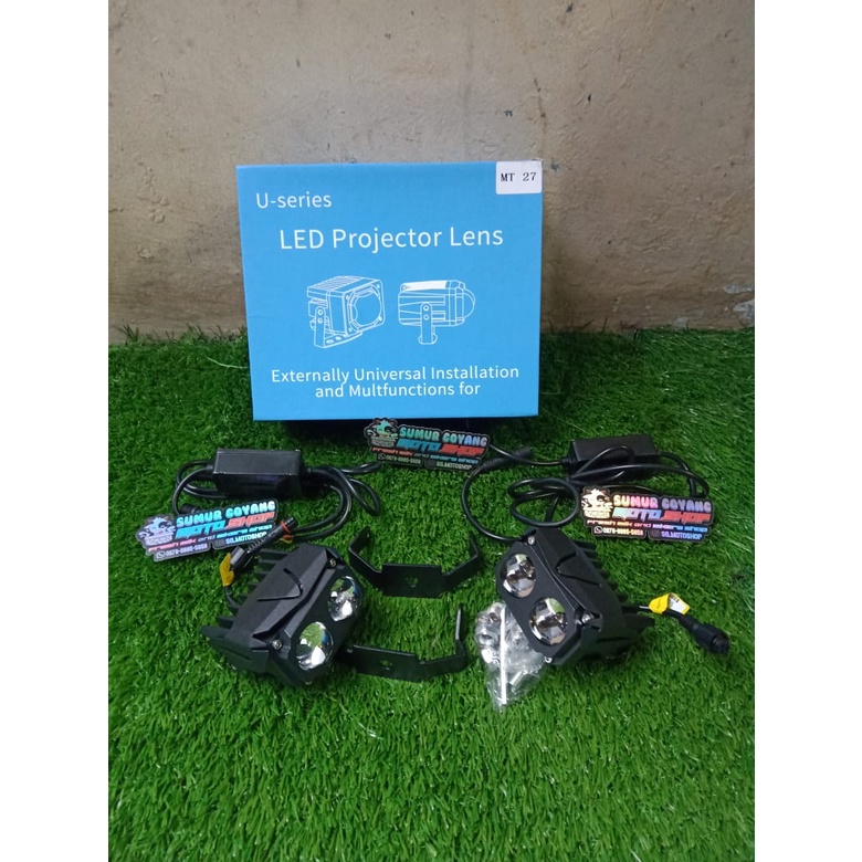 LAMPU TEMBAK SOROT 12 - 24 volt Vahid MT27 U10 MERK HRJ SINAR PUTIH KUNING HIGH AND LOW LAMPU MOTOR