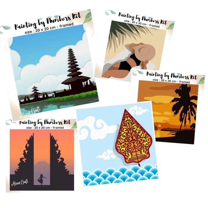 

MINI PAINT BY NUMBERS KIT 20 X 20 CM WITH FRAME - PESONA INDONESIA - random