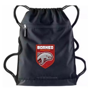 Tas Serut pria string bag polos selempang olahraga bahan Taslan waterproof | Tas Pria Ransel Serut Klub Bola Borneo