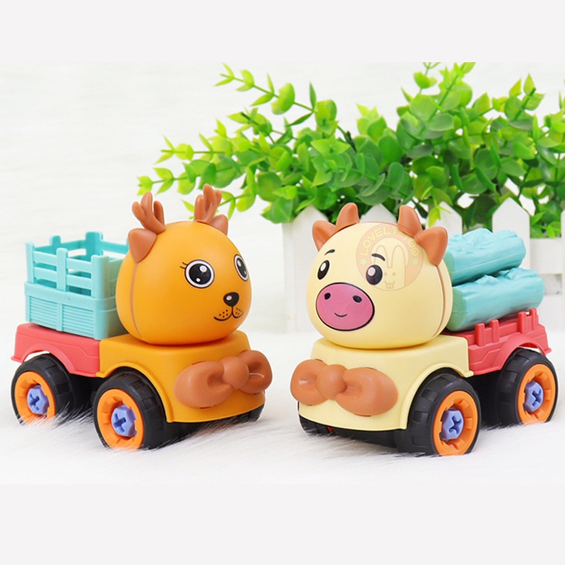 Mainan Edukasi Anak Laki-Laki Model Mobil Truk Konstruksi Hewan