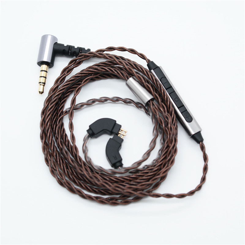 Kabel Earphone 2Pin 0.78mm Bebas Oksigen Bahan Tembaga Dengan Mic Untuk kz edx trn blon drive cca