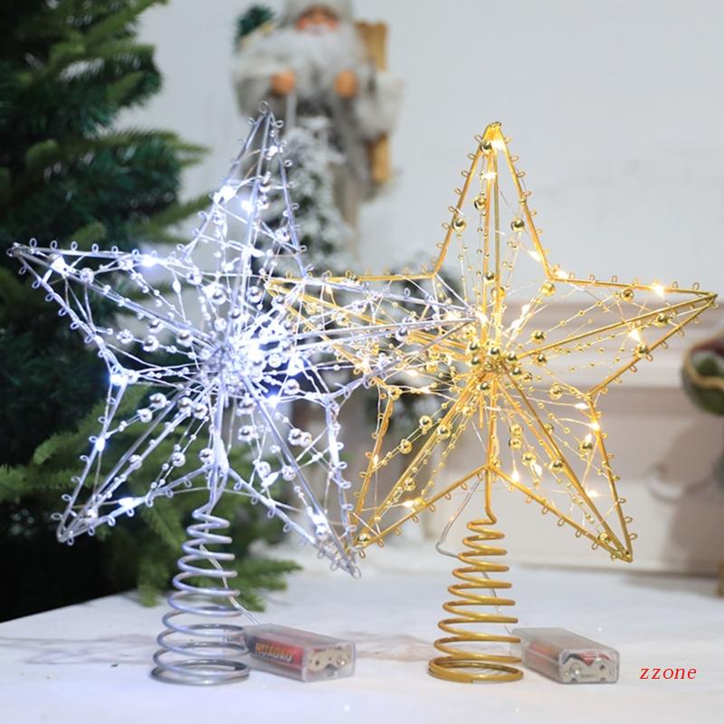 Ornamen Bintang Dengan Lampu Led Untuk Dekorasi Pohon Natal