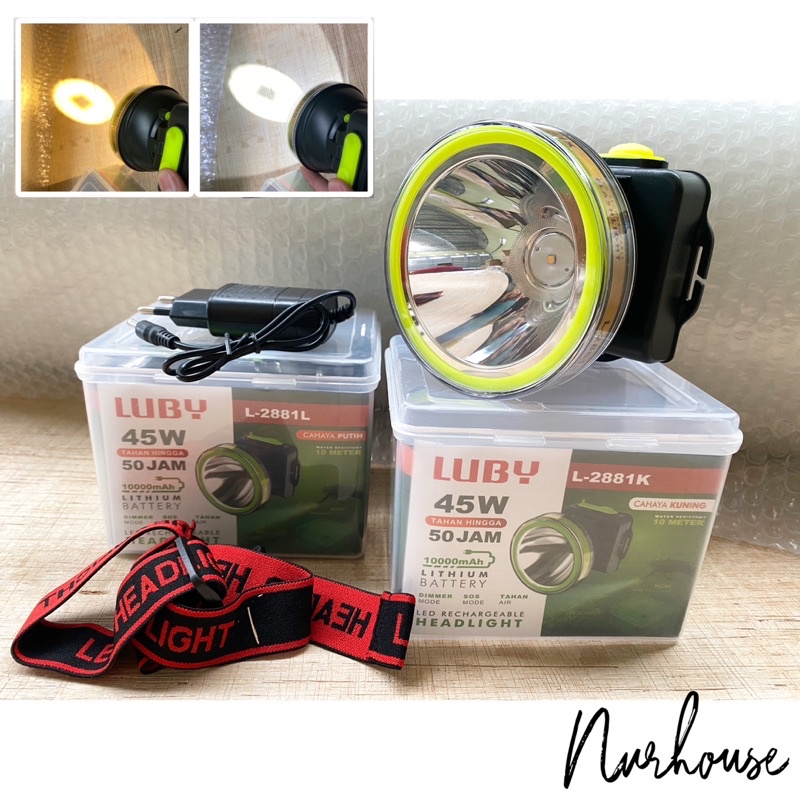 senter kepala Luby 45 watt L- 2881 headlamp luby waterproof