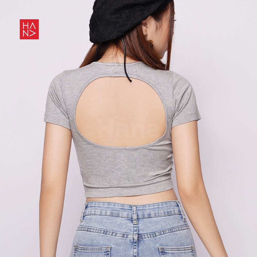 Hana Fashion - Naoi Backless Crop Top Korean Style / Atasan Wanita Kekinian - TS480