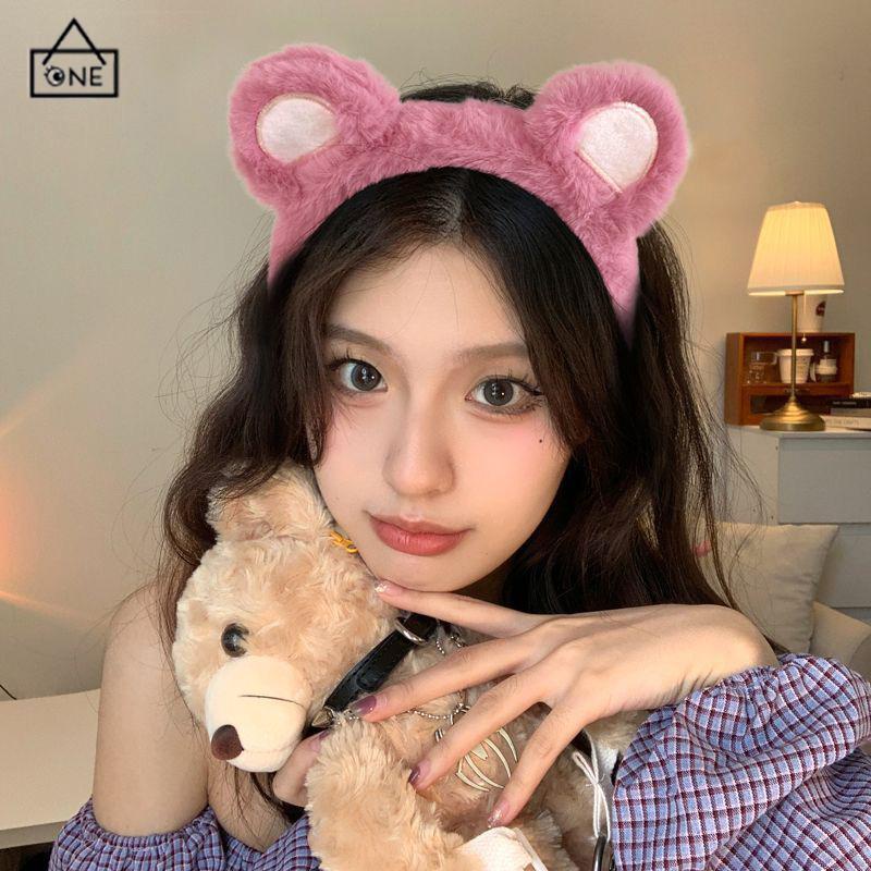 COD❤️Bando Karakter Telinga Bear Lucu Korea Headband Bandana Ikat Kepala Cuci Muka Wanita Beruang Stroberi Mewah Ikat Kepala Jepit Rambut Import Lucu Hiasan Kepala