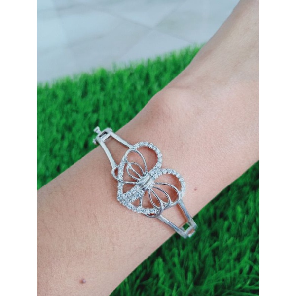 Gelang bangle love kupu&quot; mp /gelang perak asli silver 925 lapis emas/ gelang fashion wanita terbaru