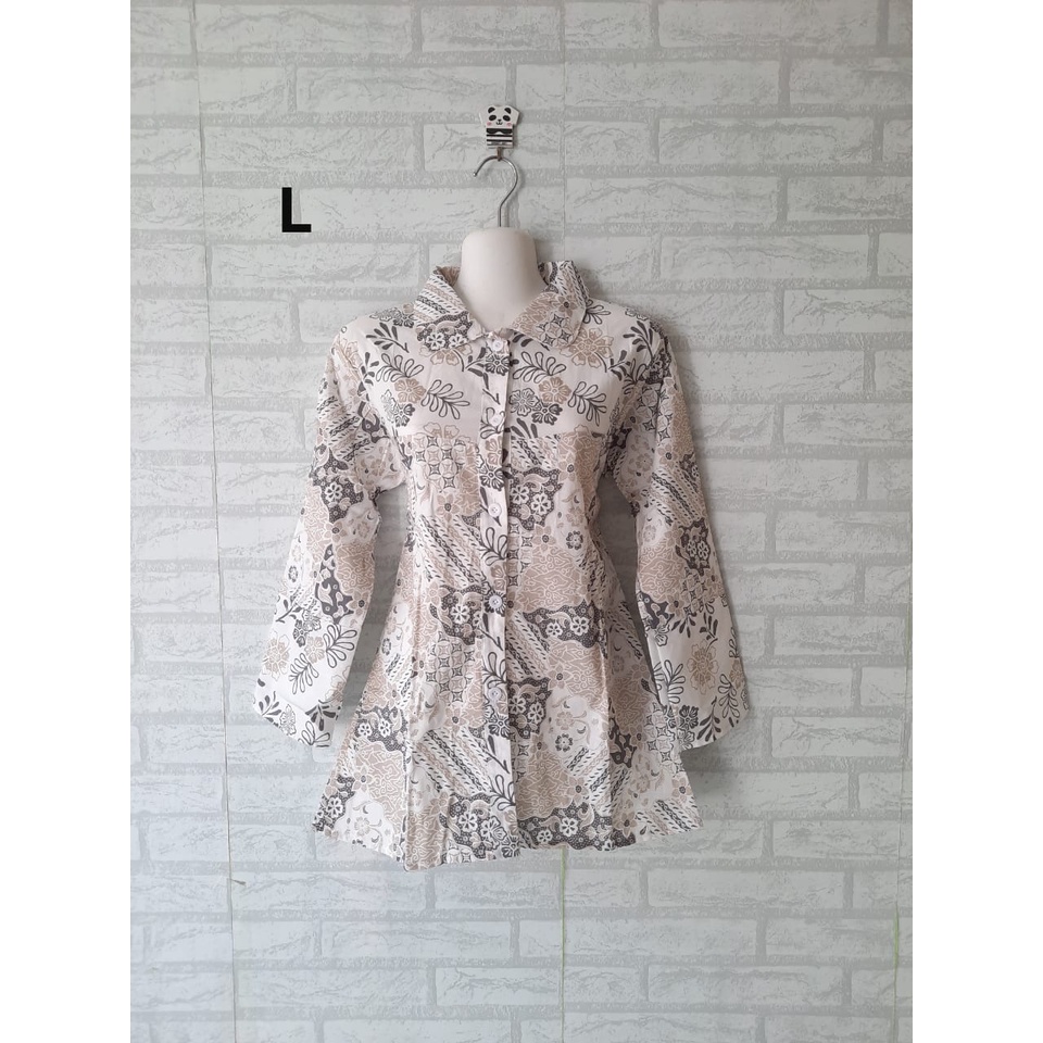 blouse kerja batik berkancing
