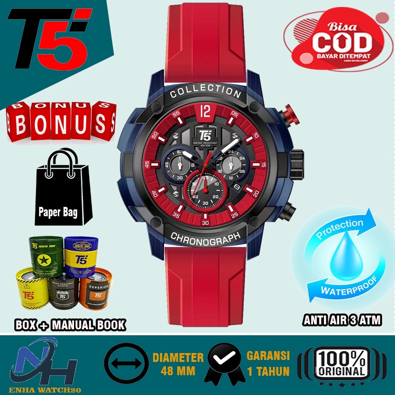 (BAYAR DITEMPAT) Jam Tangan Pria Mewah Premium T5 H 3926G Arloji Wanita Cowok T5 COLLECTION H3926 Or
