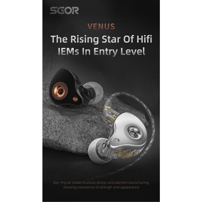 SGOR VENUS with Mic In Ear Monitor Earphone HIFI alt 7HZ Salnotes Zero / Tripowin Lea / Moondrop CHU