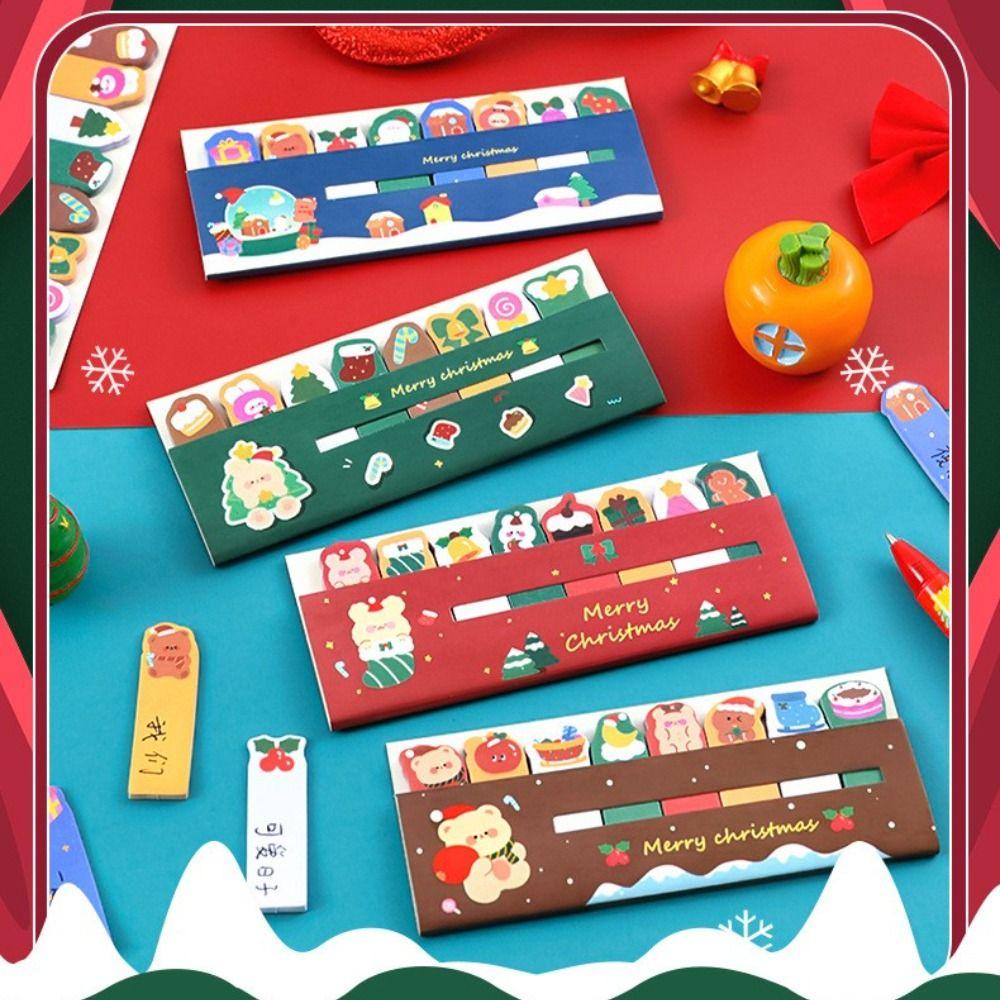 LANFY Tab Strip DIY Dekorasi Perlengkapan Kantor N Times Sticky Reading Label Posted It Christmas Series Sticky Notes