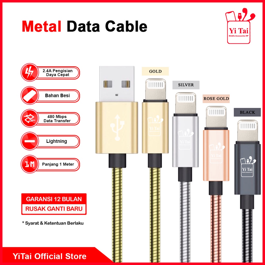 KABEL DATA STAINLESS YI TAI 1M FAST CHARGING MICRO USB TYPE C - SC