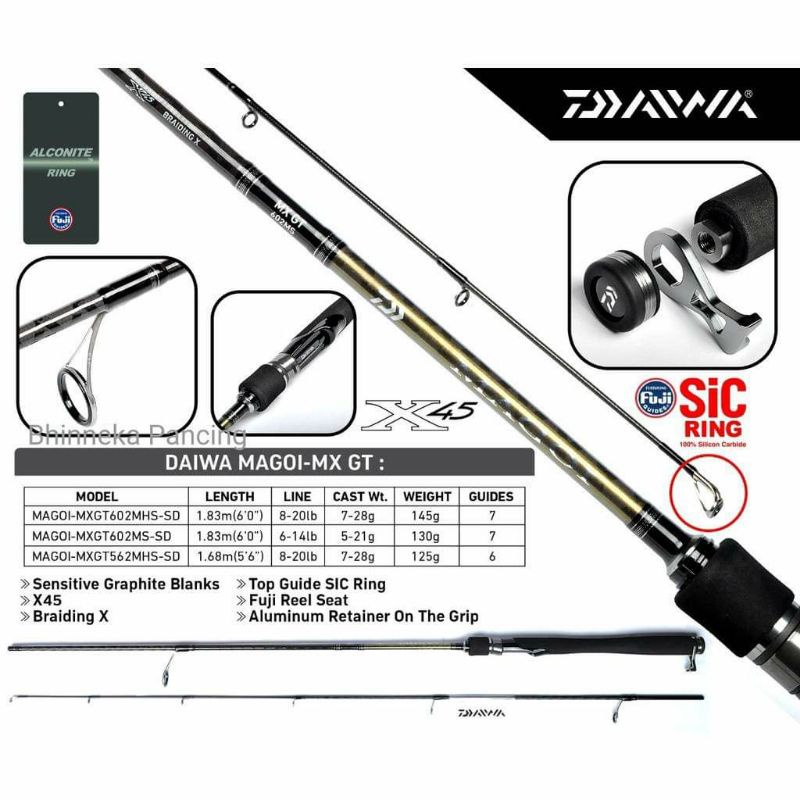 DAIWA MAGOI GT , MAGOI GT MX , 562 MHS SD , 602 MS  SD, 602 MHS SD
