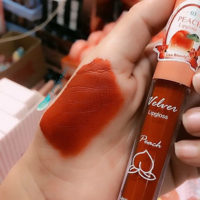 KISS BEAUTY PEACH VELVET LIPGLOSS MAKEUP LIPTINT LIPSTICK