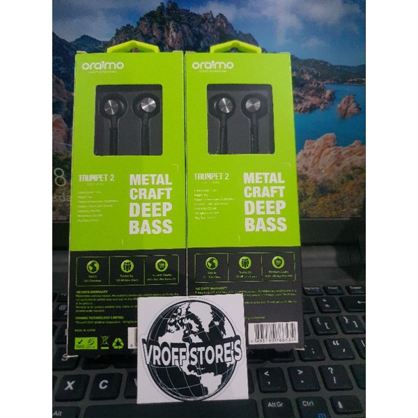 HEADSET NEW ORAIMO TRUMPET 2 OEP-E43 OEP E43 Inclined Ear HD Speaker Stereo Earphone Black ORIGINAL Garansi Resmi 1 Tahun