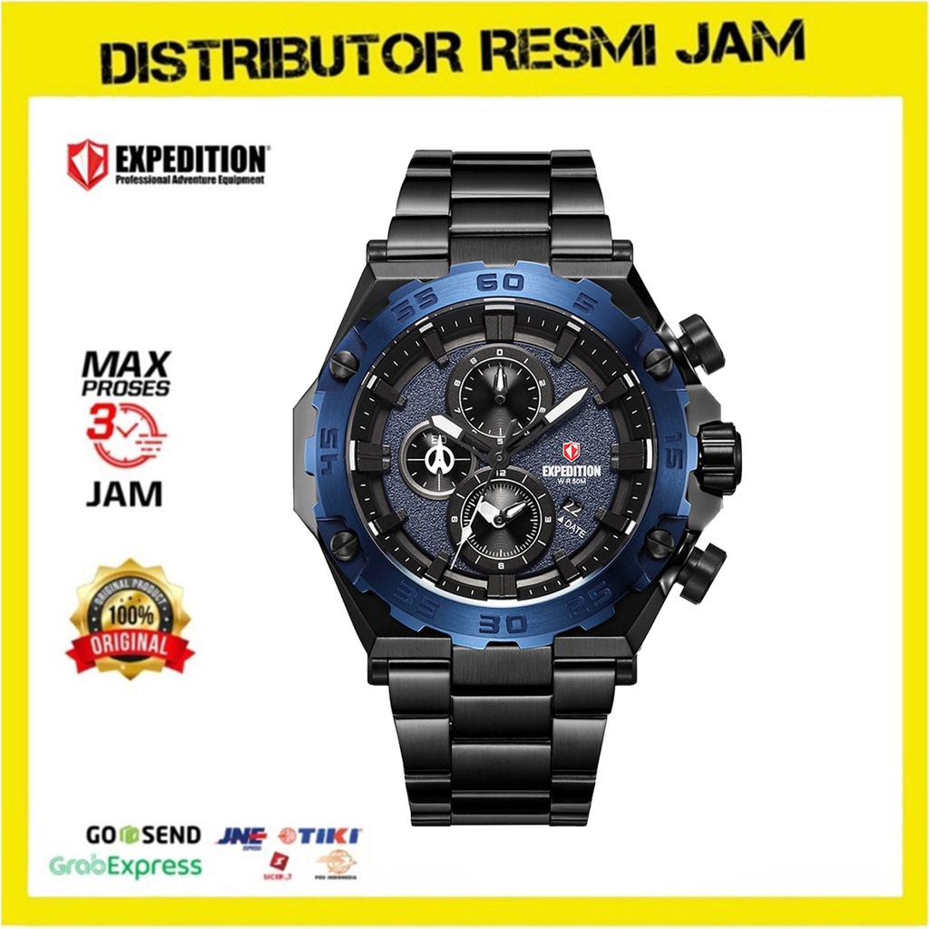 Jam Tangan Pria Expedition E 6797 MC E6797 MC Black Blue