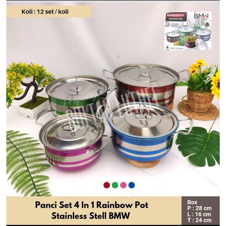 Panci set rainbow stainless stell BMW