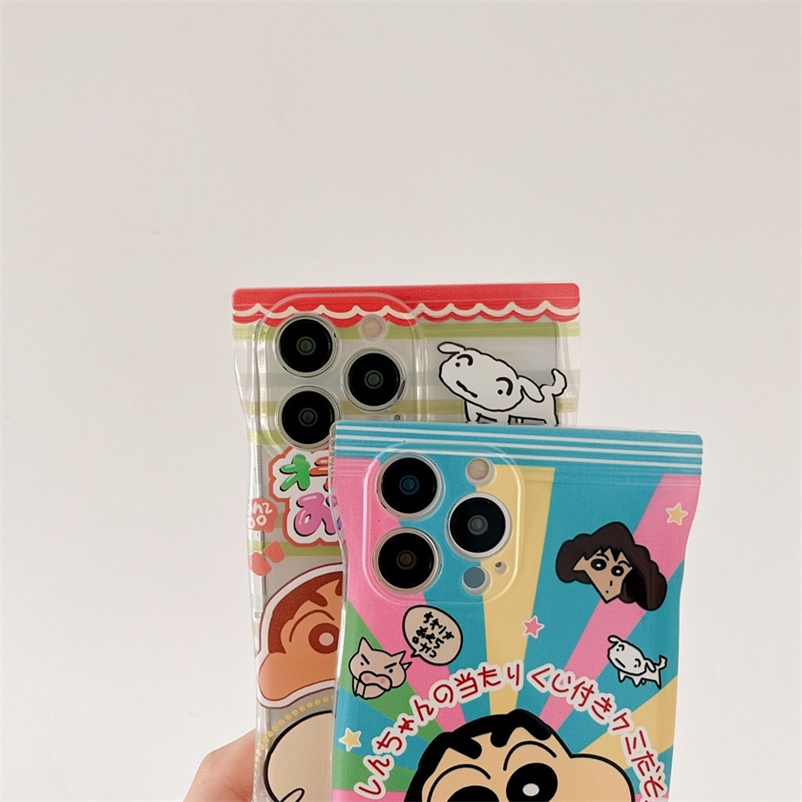 Fashionable Protective Soft Case Compatible for iPhone 14 13 12 11 Pro Max X XR Xs Max iPhone 6 6s 7 8 Plus Candy Phone Case New Style Ins Cartoon Crayon Shin-Chan Exploding Candy Soft Cover Shockproof Phone Case Anti-fall Soft TPU Back Cover