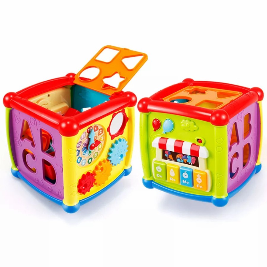 Baby Toys Mainan Edukasi Anak Bayi Balita  1 2 3 4 Tahun Fancy Cube Shape Sorting Box Musik Piano Kubus HE0520- Kado mainan Multifungsi