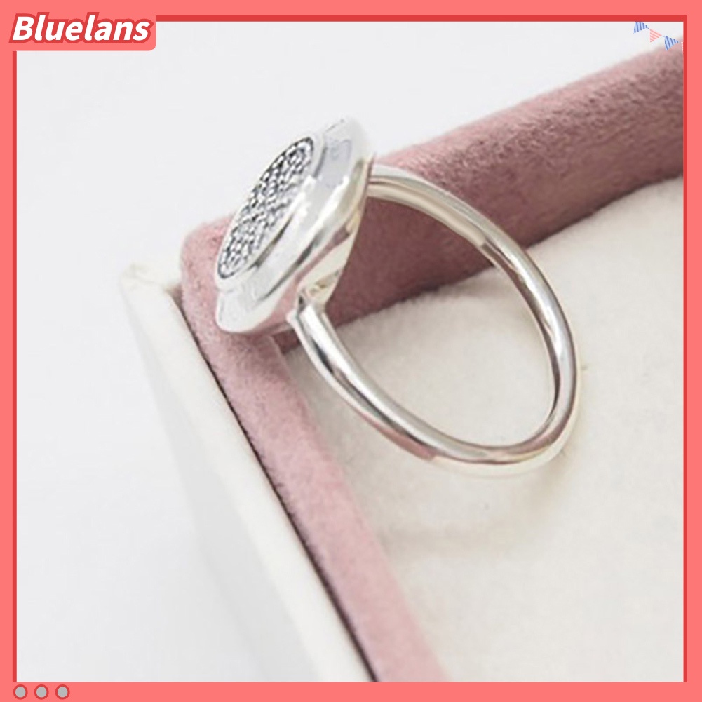 Bluelans Women Fashion Plating Rhinestone Inlaid Finger Ring Party Jewelry Wedding Gift