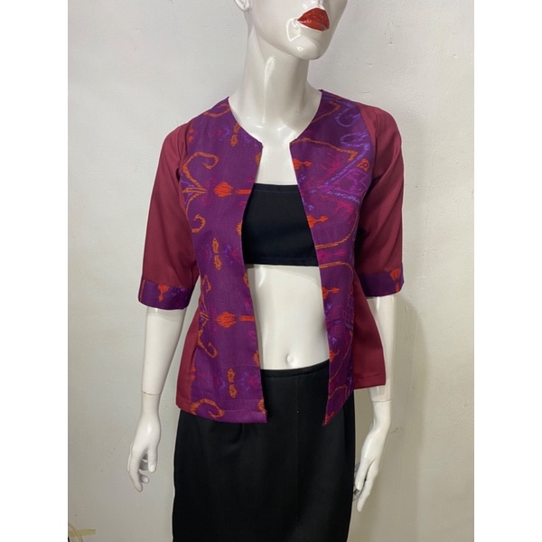 Atasan wanita model Outer Motif katun Endek Bali Premium/ Batik wanita dari kain endek Bali