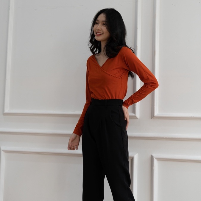 Gumi Overlay Top - Crop Top - Blouse Korean Wanita