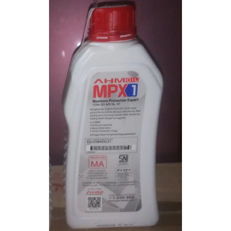 AHM OIL MPX 1 800 ML SAE 10W-30 SL OLI HONDA MPX 1 0.8