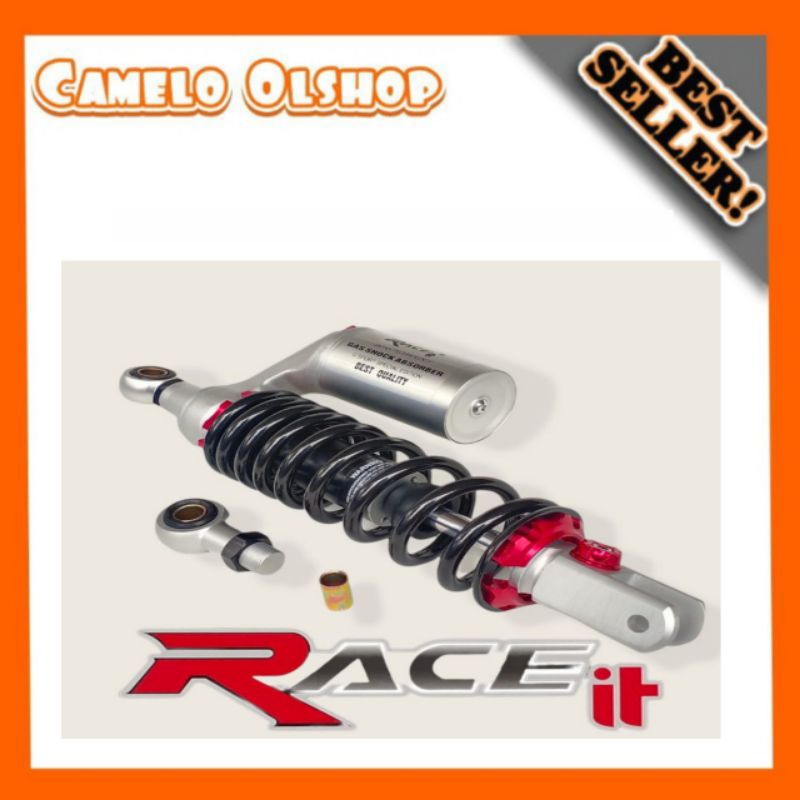 Shockbreaker race it Uk 310mm &amp; 330mm Ulir Hitam Tabung Silver matic Honda &amp; Yamaha