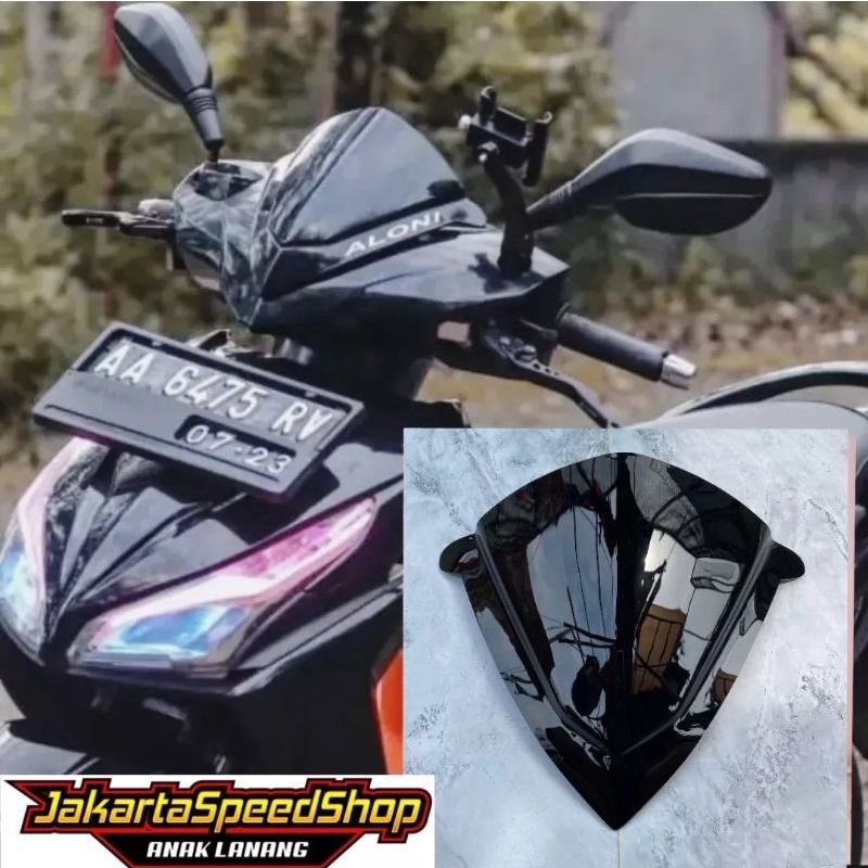 Visor honda vario 110 cw bahan akrilik hitam kilap universal