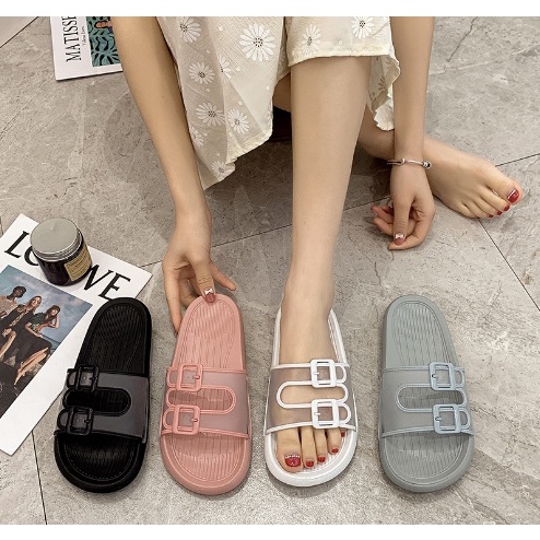 Sandal harian wanita sandal 2 tali jaring JAMINAN EMPUK sandal flat IMPORT