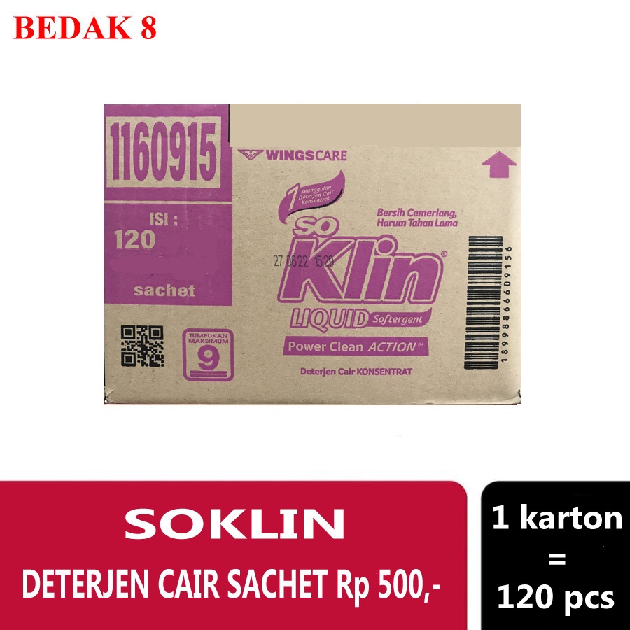 Soklin Deterjen Cair Sachet/ So Klin Liquid Detergent  Sachet Rp 500,-