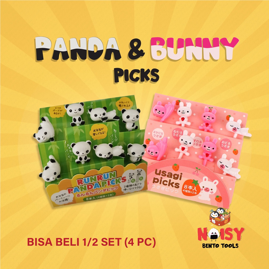 FOODPICK PANDA &amp; BUNNY | TUSUKAN BENTO PANDA KELINCI