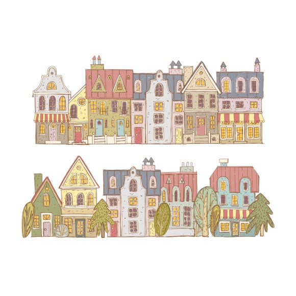 Old Town Clipart Collection