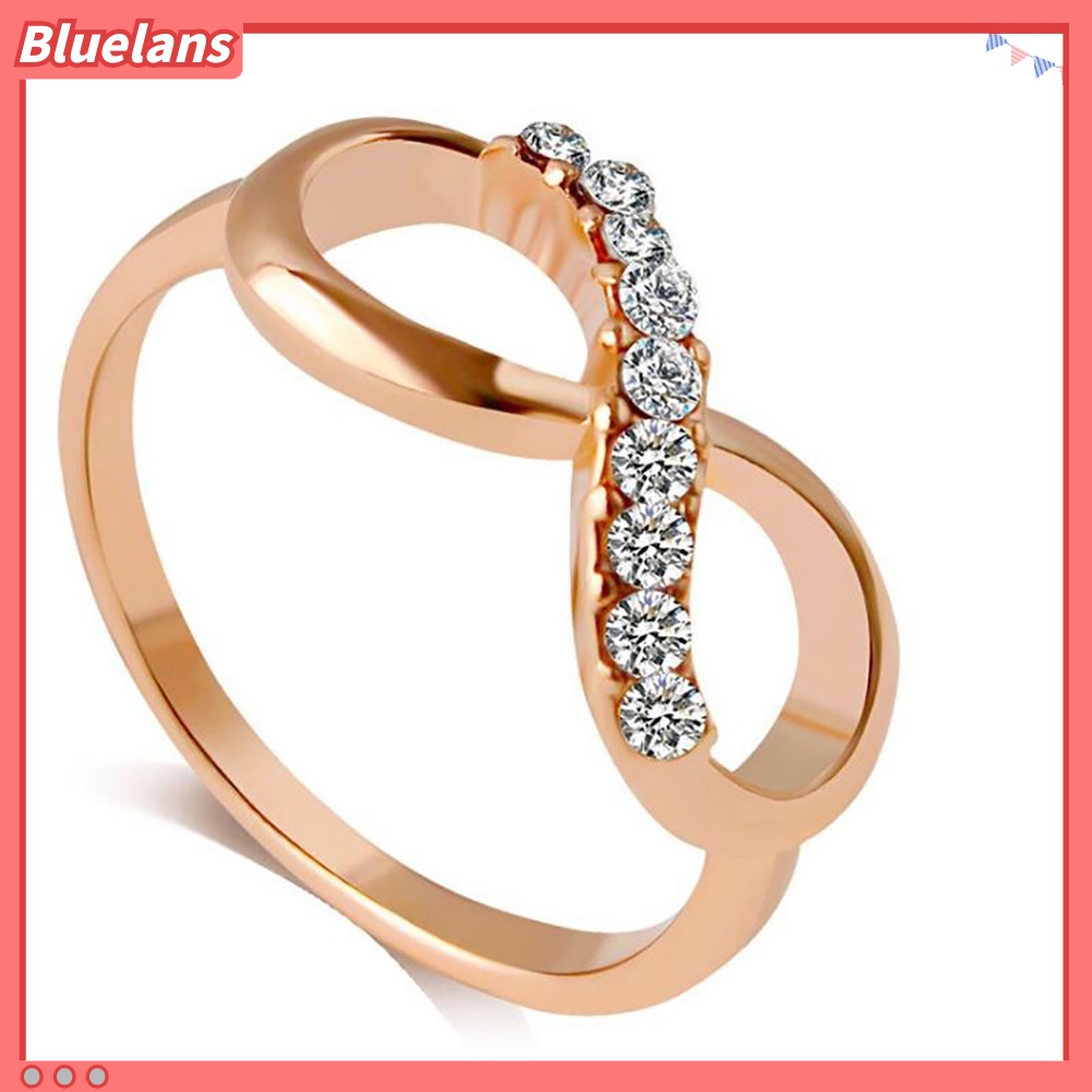 Bluelans Luxury 8 Infinity Zircon Inlaid Ring Wedding Evening Party Women Finger Jewelry