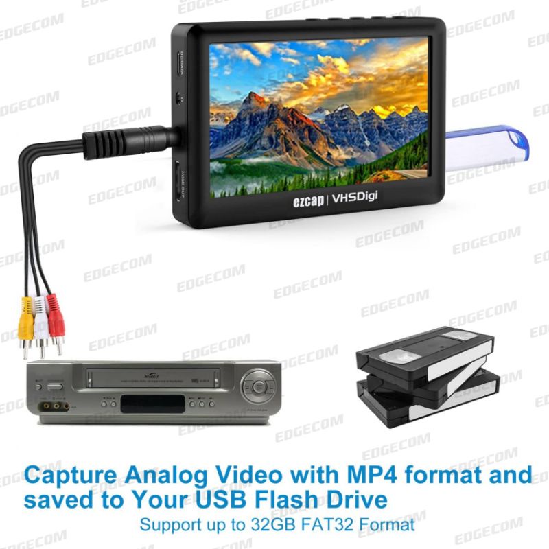 EZCAP 180 AV RCA VCR Recorder Save to Flashdisk/MicroSD / EZCAP180