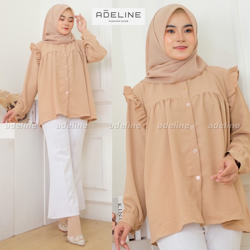 Yuka Top - Blouse Crinkle LD112 Oversize Atasan Crinkle Blouse Jumbo Busui / 387-6991