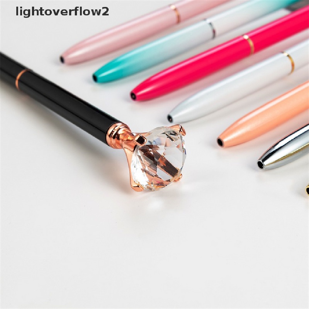 (lightoverflow2) Pulpen Dengan Hiasan Kristal Imitasi Untuk Hadiah