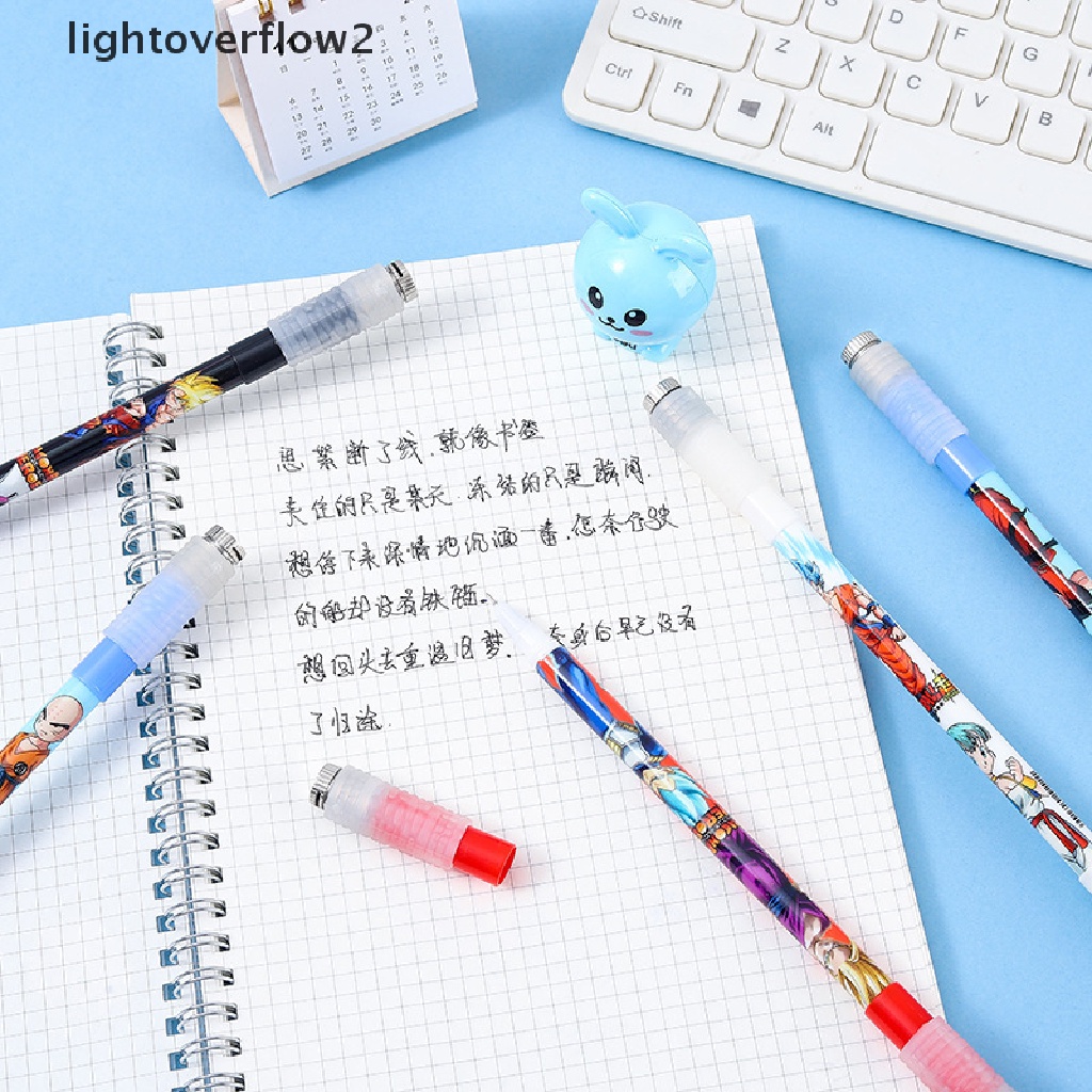 (lightoverflow2) 1pc Bolpen Gel Dengan Lampu LED Warna-Warni Untuk Pelajar