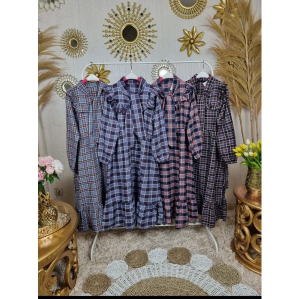 Midi Tunik Flanel Kotak by Meijiewang