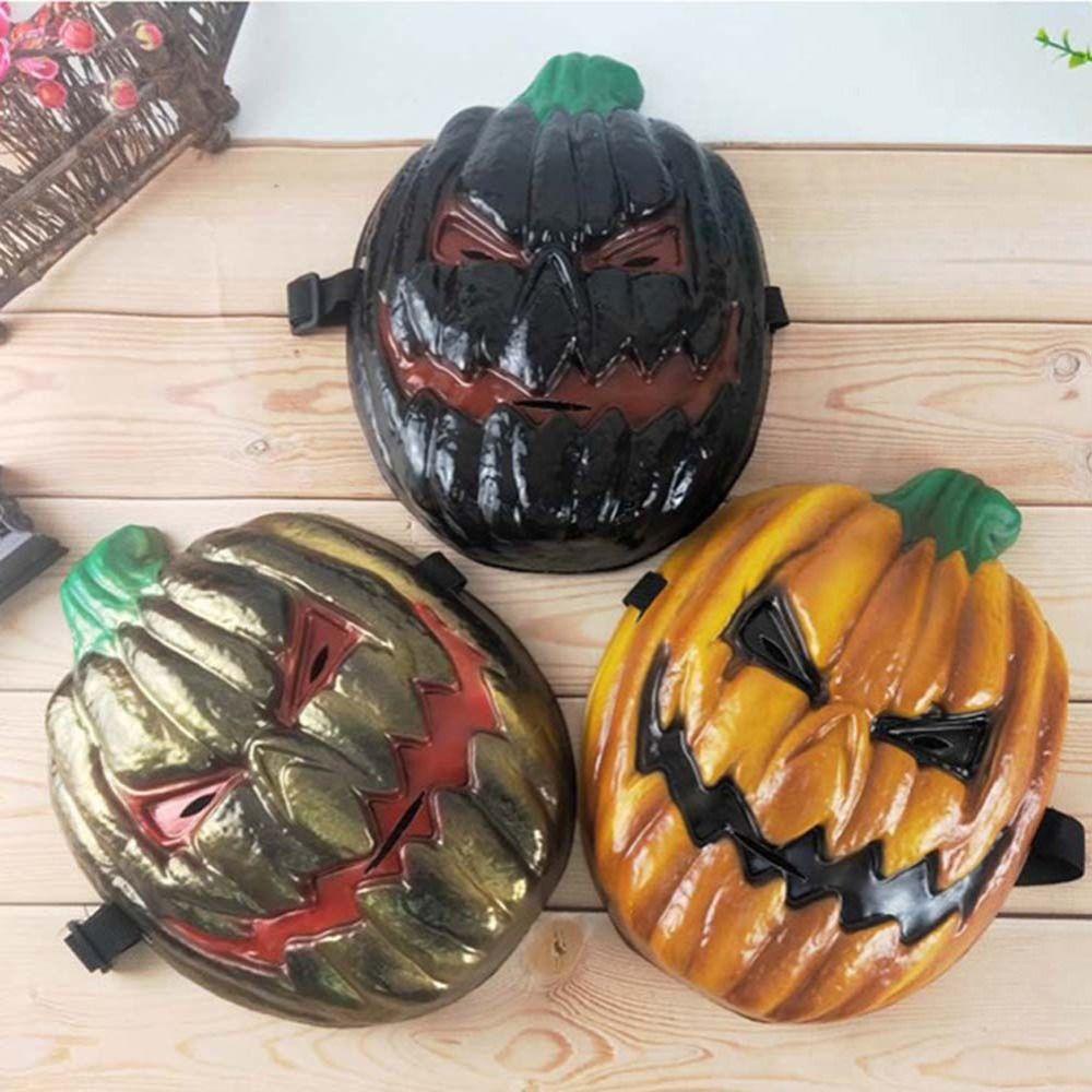 [Elegan] Labu Kepala Topeng Pumpkin Unisex Pesta Properti Masquerade Festival Kostum Prop Topeng Wajah Penuh Topeng Halloween