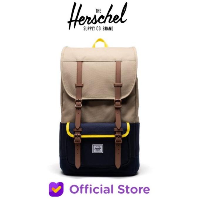 Tas Ransel Pria Wanita Herschel Little America Pro Backpack 25 L - Kelp Peacoat Cyber Yellow