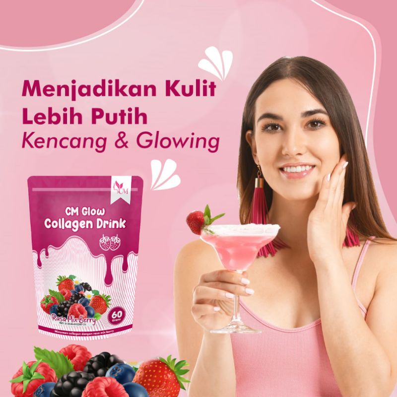 CM GLOW COLLAGEN RASA MIX BERRY ( MINUMAN COLLAGEN AMPUH MENCERAH KULIT)