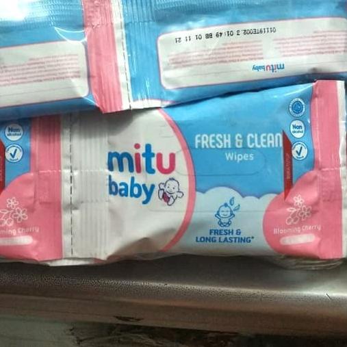 Tissue Basah Mitu Baby Sachet Kecil ( isi : 24 pcs @ 4 sheets )