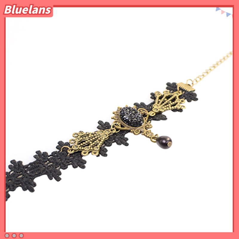 Bluelans Women Vintage Black Floral Lace Anklet Chain Ankle Sandal Bracelet Foot Barefoot