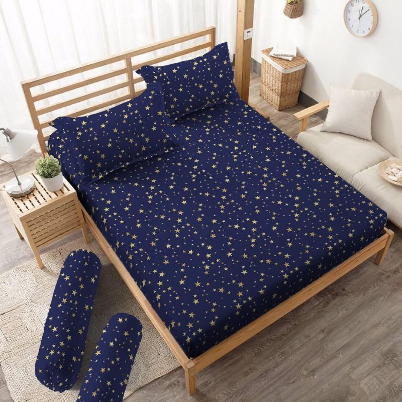 Kintakun - Sprei Queen 160 Stardust Kintakun Dluxe 160x200x30 Gold Blue