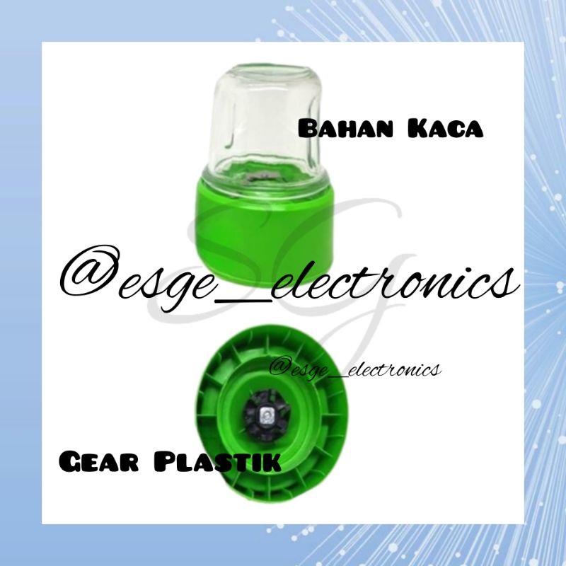 SET BLENDER BUMBU KERING KACA BOTOL KACA GEAR PLASTIK MIYAKO BARU CH 501, CH 501 PF/AP, BL-101 PL, BL-102 PL BL-101 GS, BL-151 PF/AP, BL-152 PF/AP,BL-151 GF, BL-152 GF MIYAKO BARU GELAS KACA BOTOL BLENDER KACA BUMBU KERING MIYAKO BARU HIJAU