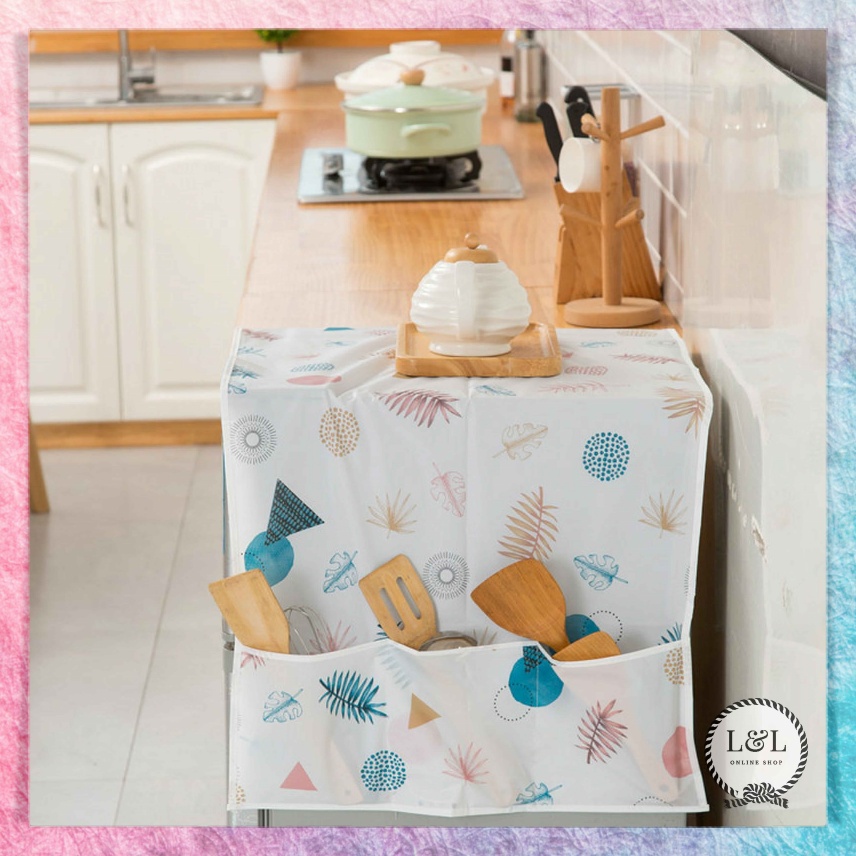 Cover Penutup Kulkas Waterproof Kain Tutup Kulkas Karakter Taplak Kulkas Anti Air Refrigerator Dust Cover